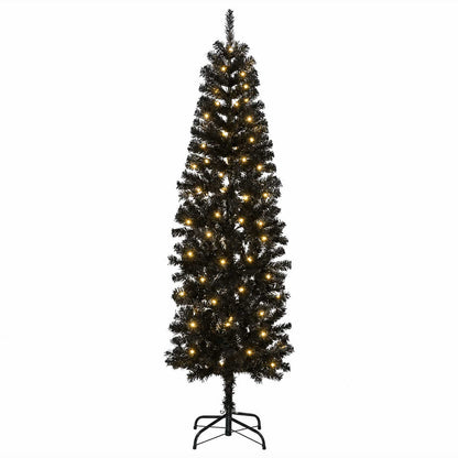 Artificial Slim Christmas Tree with Bauble 300 LEDs 210 cm with LEDs