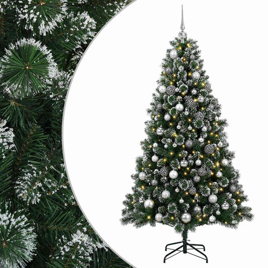 vidaXL Artificial Christmas Tree with Bauble 210 cm 300 LEDs 2