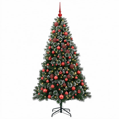 vidaXL Artificial Christmas Tree with Bauble 210 cm 300 LEDs 4