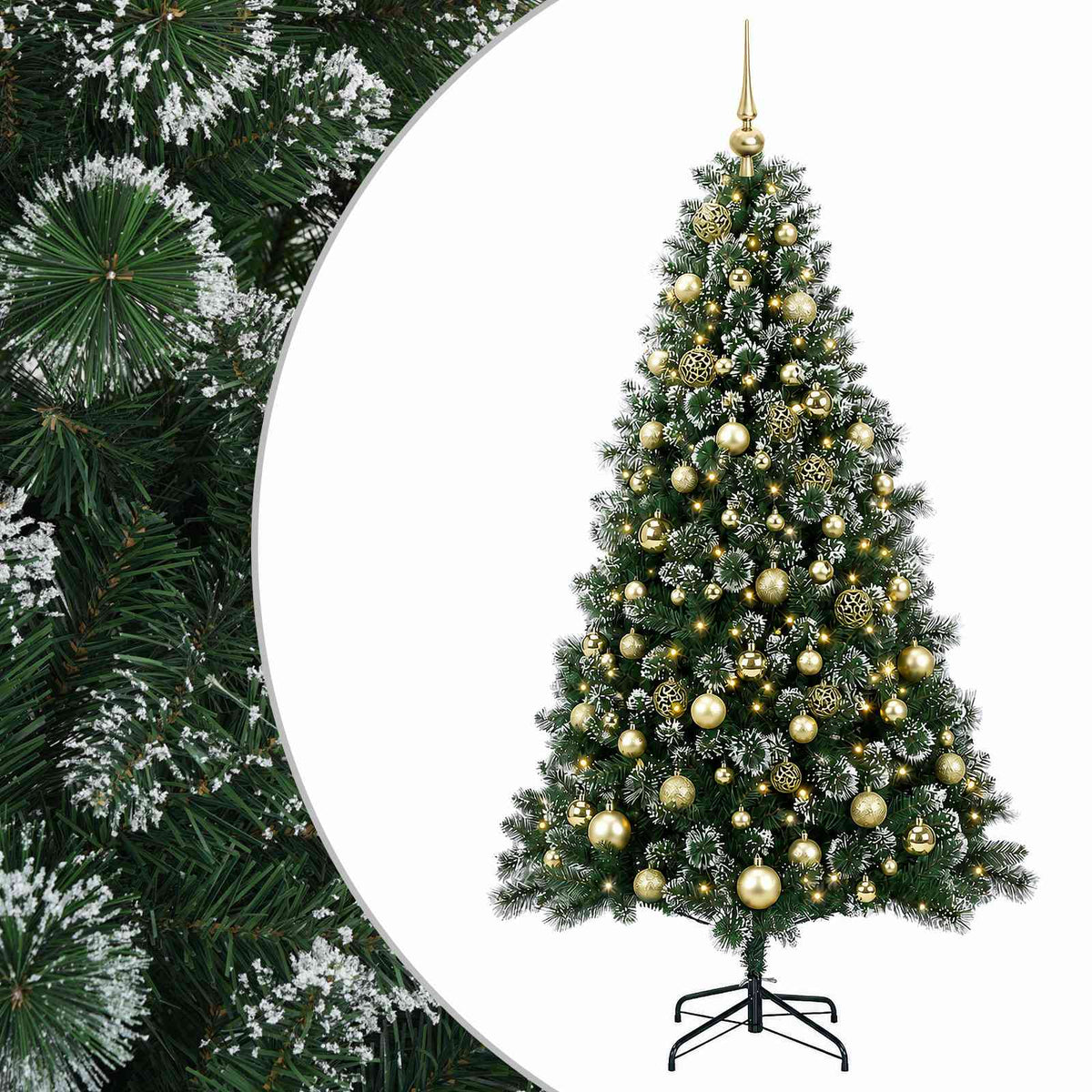 vidaXL Artificial Christmas Tree with Bauble 210 cm 300 LEDs 2
