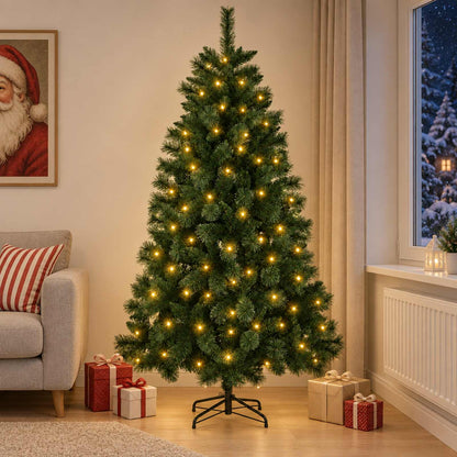 Artificial Christmas Tree with Bauble 300 LEDs 240 cm with LEDs
