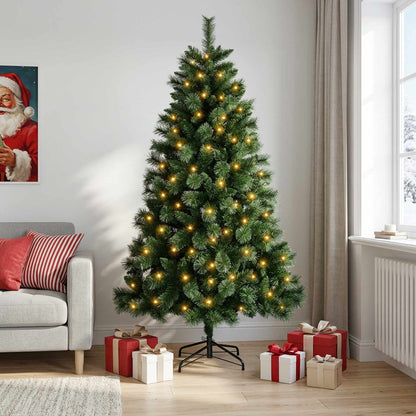 Artificial Christmas Tree with Bauble 300 LEDs 240 cm with LEDs