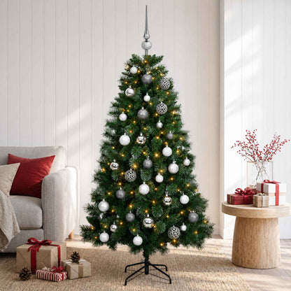vidaXL Artificial Christmas Tree with Bauble 120 cm 150 LEDs 1