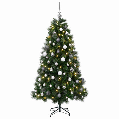 vidaXL Artificial Christmas Tree with Bauble 210 cm 300 LEDs 4