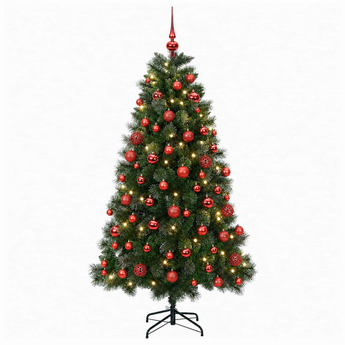 vidaXL Artificial Christmas Tree with Bauble 210 cm 300 LEDs 4