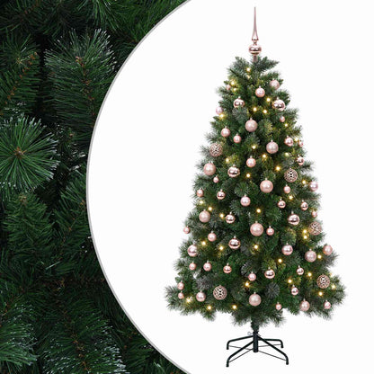 Artificial Christmas Tree with Bauble 300 LEDs 240 cm with LEDs & pink balls