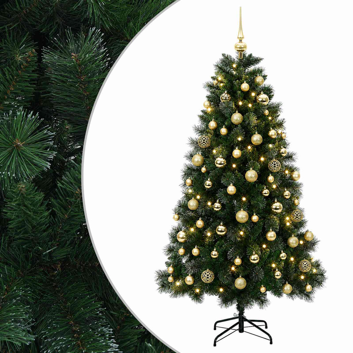 vidaXL Artificial Christmas Tree with Bauble 180 cm 300 LEDs 2