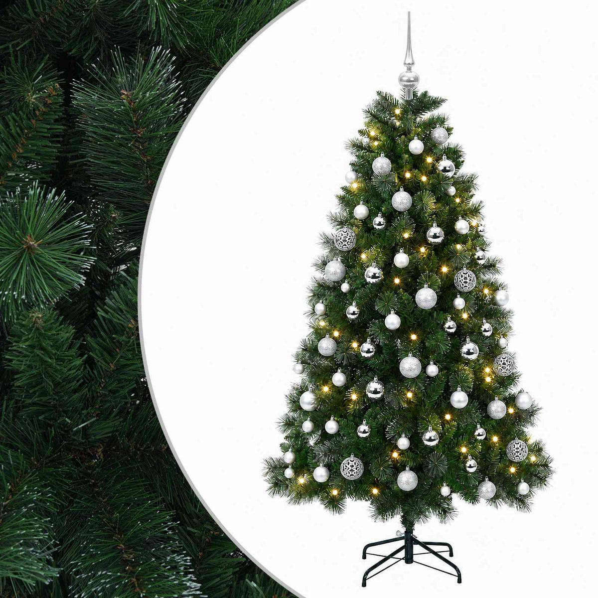 vidaXL Artificial Christmas Tree with Bauble 210 cm 300 LEDs 2