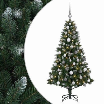 vidaXL Artificial Christmas Tree with Bauble 150 cm 150 LEDs 2