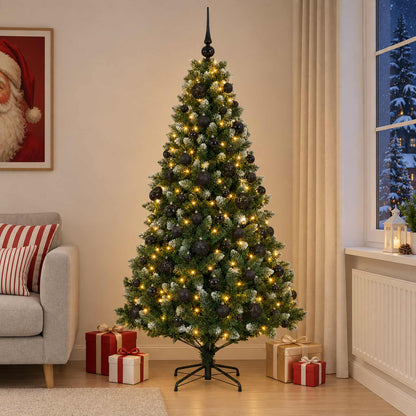 vidaXL Artificial Christmas Tree with Bauble 240 cm 300 LEDs 1