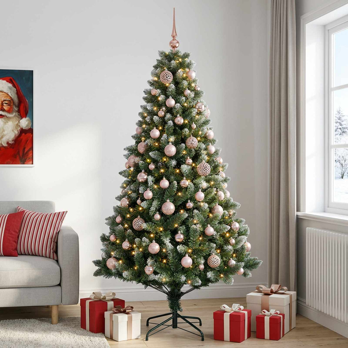 vidaXL Artificial Christmas Tree with Bauble 240 cm 300 LEDs 3