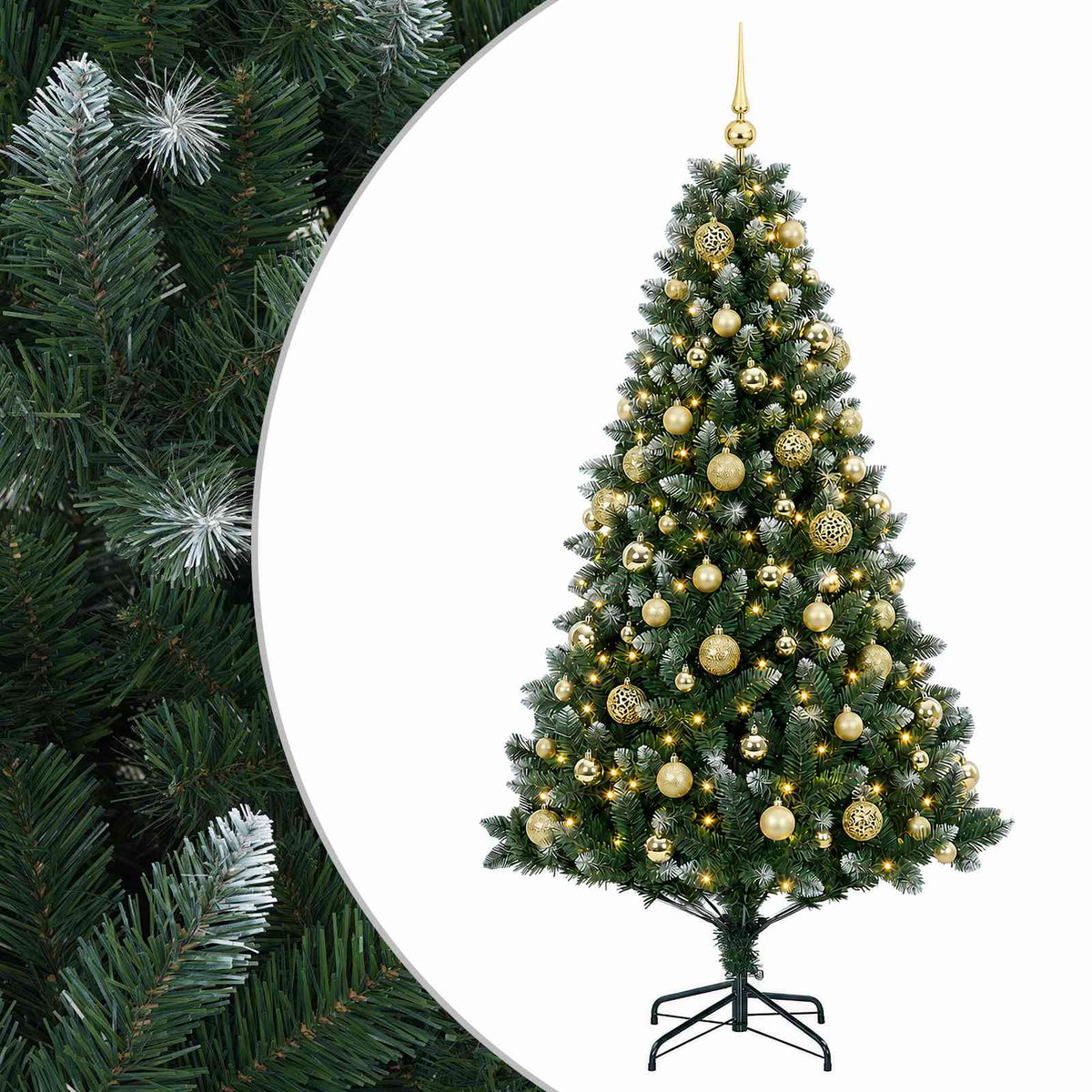 vidaXL Artificial Christmas Tree with Bauble 180 cm 300 LEDs 2