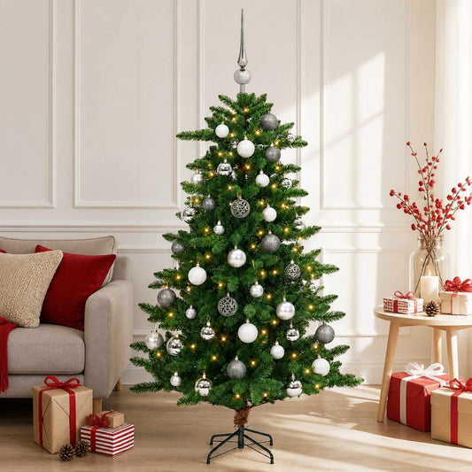 vidaXL Artificial Christmas Tree with Bauble 120 cm 150 LEDs 1