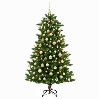 vidaXL Artificial Christmas Tree with Bauble 240 cm 300 LEDs 4