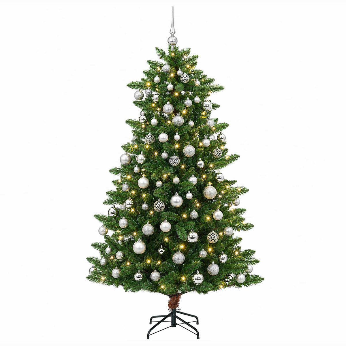 vidaXL Artificial Christmas Tree with Bauble 210 cm 300 LEDs 4