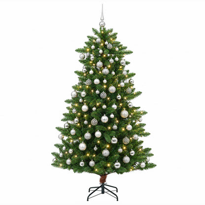 vidaXL Artificial Christmas Tree with Bauble 210 cm 300 LEDs 4
