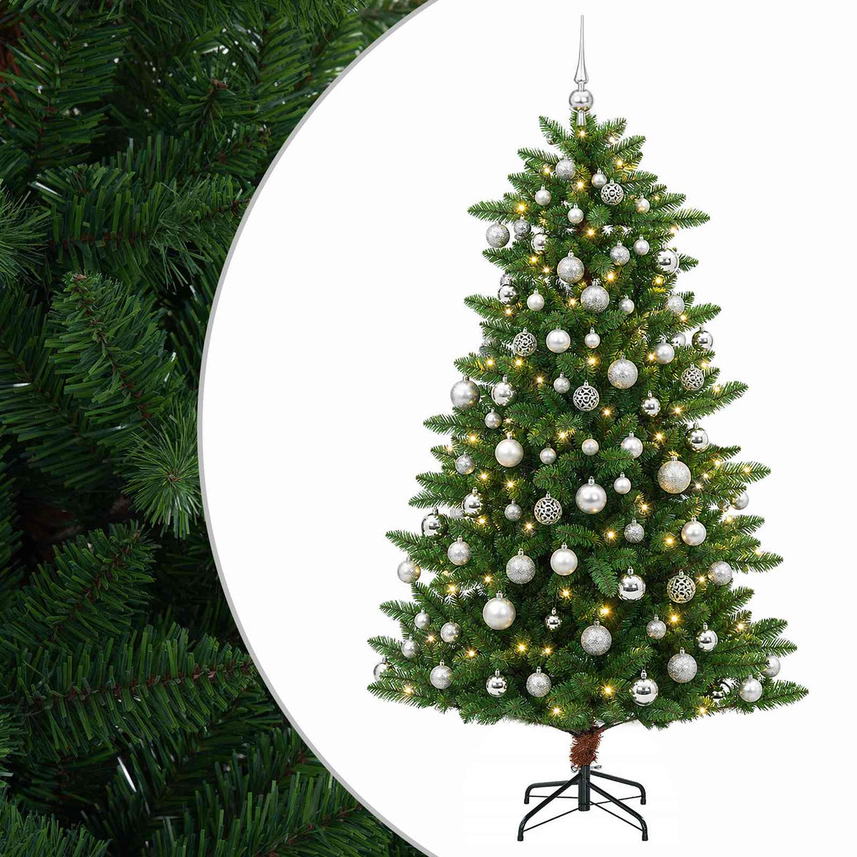vidaXL Artificial Christmas Tree with Bauble 240 cm 300 LEDs 2