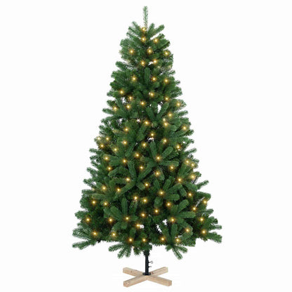 Artificial Christmas Tree with Bauble 300 LEDs 210 cm with LEDs