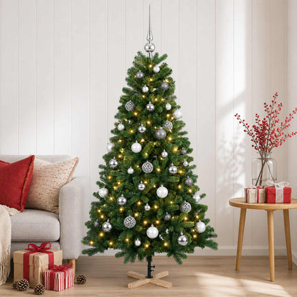vidaXL Artificial Christmas Tree with Bauble 150 cm 150 LEDs 1