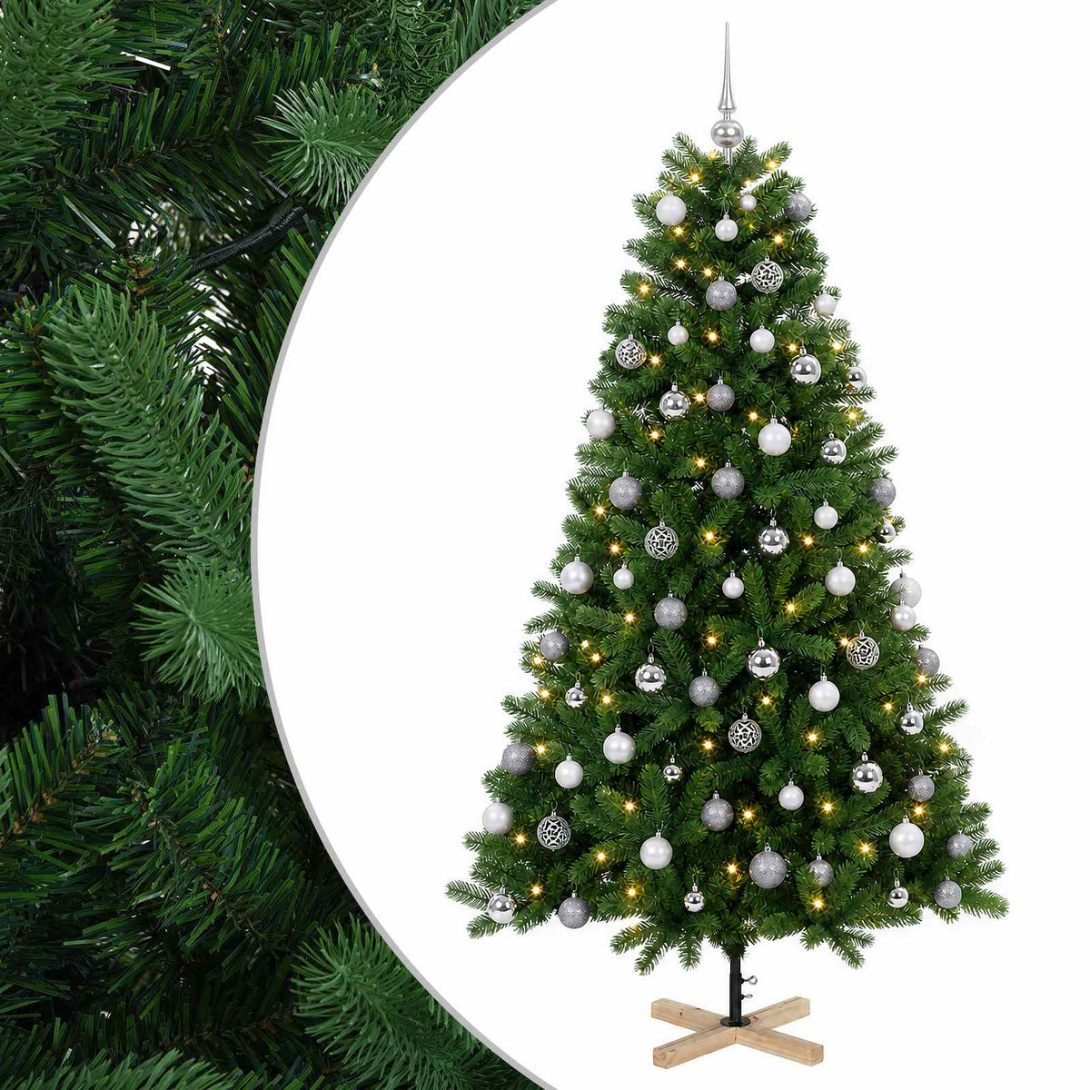 vidaXL Artificial Christmas Tree with Bauble 240 cm 300 LEDs 2
