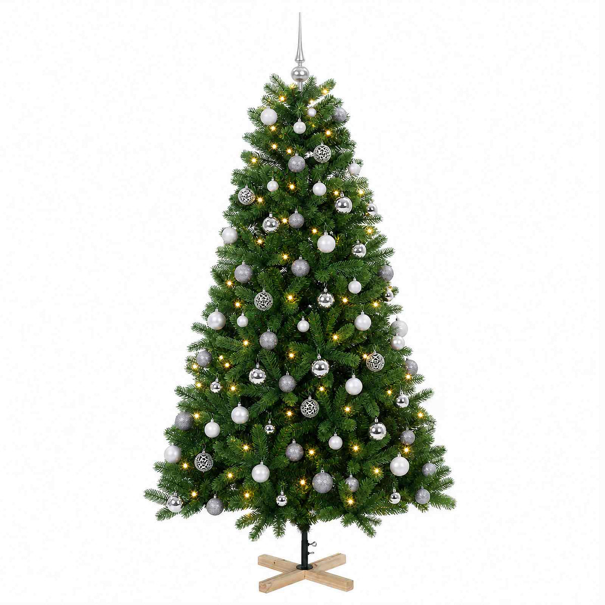 vidaXL Artificial Christmas Tree with Bauble 240 cm 300 LEDs 4