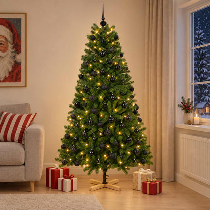vidaXL Artificial Christmas Tree with Bauble 240 cm 300 LEDs 1
