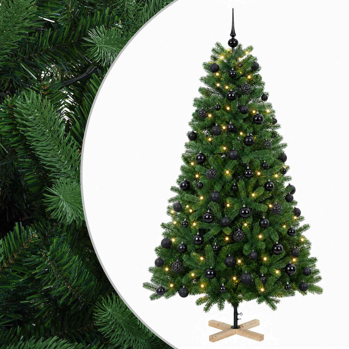 vidaXL Artificial Christmas Tree with Bauble 240 cm 300 LEDs 2