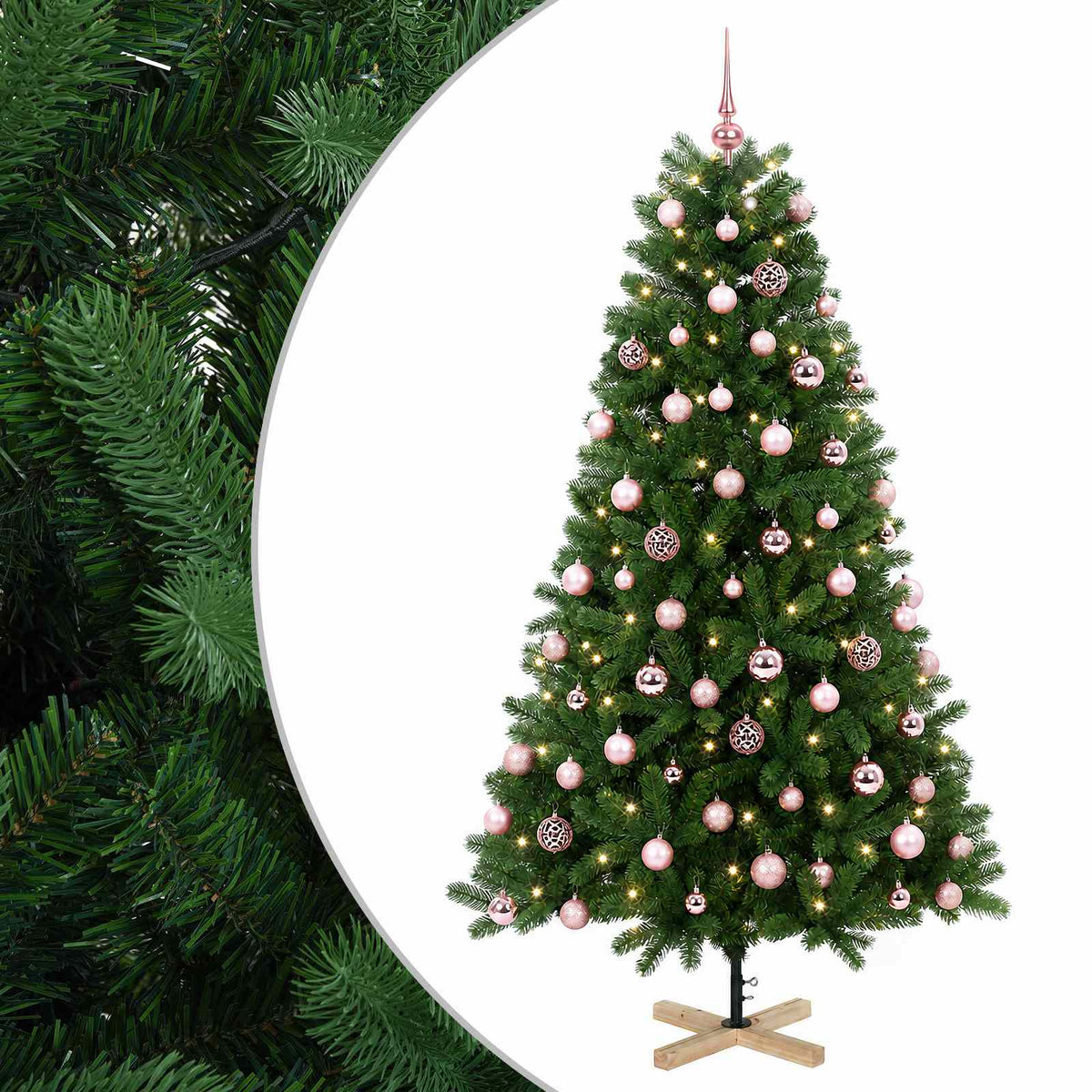 vidaXL Artificial Christmas Tree with Bauble 240 cm 300 LEDs 2