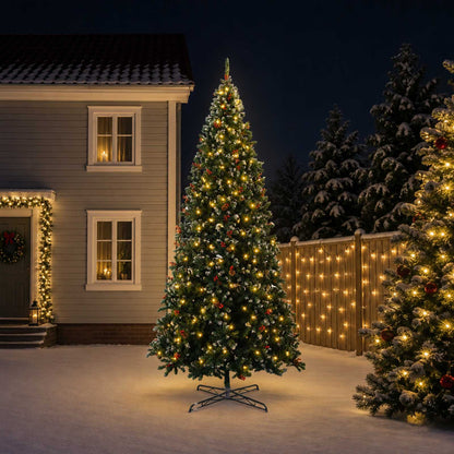 Artificial Hinged Christmas Tree with Bauble 600 LEDs 500 cm with LEDs