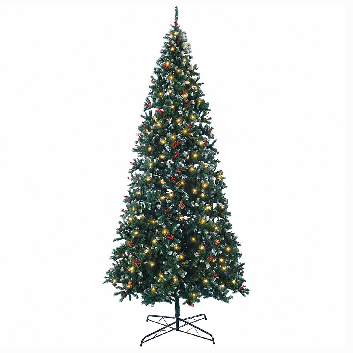 Artificial Hinged Christmas Tree with Bauble 600 LEDs 500 cm with LEDs