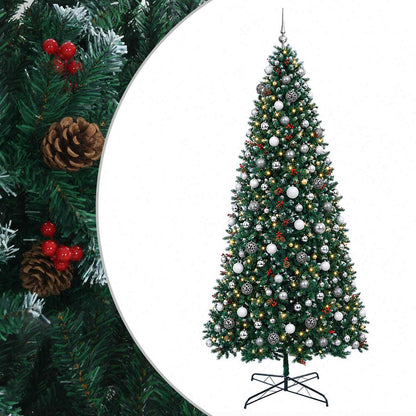 vidaXL Artificial Hinged Christmas Tree with Bauble 400 cm 600 LEDs 2
