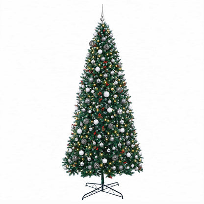 vidaXL Artificial Hinged Christmas Tree with Bauble 400 cm 600 LEDs 4