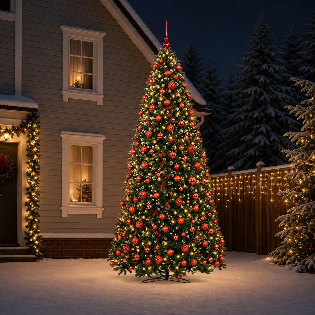 vidaXL Artificial Hinged Christmas Tree with Bauble 400 cm 600 LEDs 3