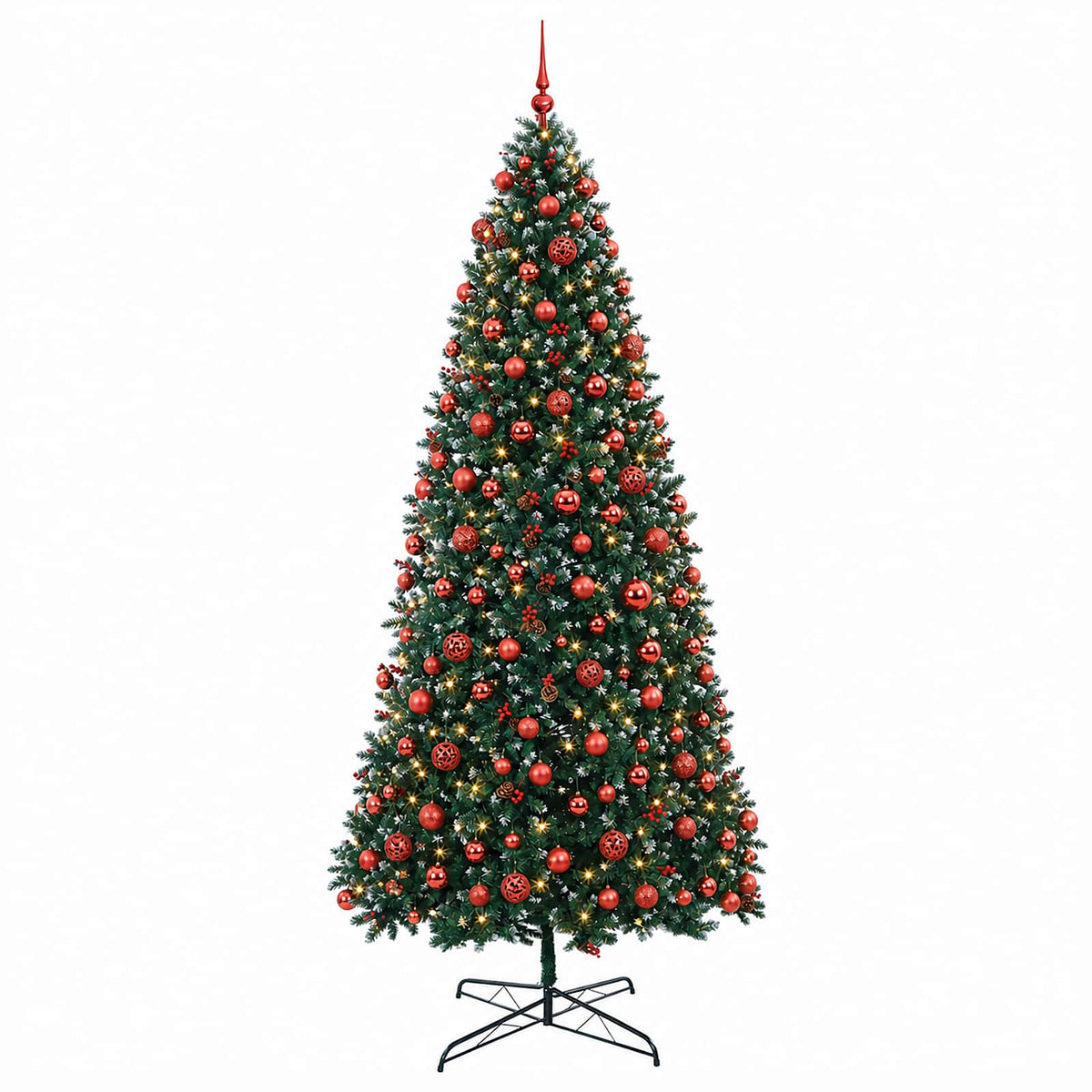 vidaXL Artificial Hinged Christmas Tree with Bauble 400 cm 600 LEDs 4