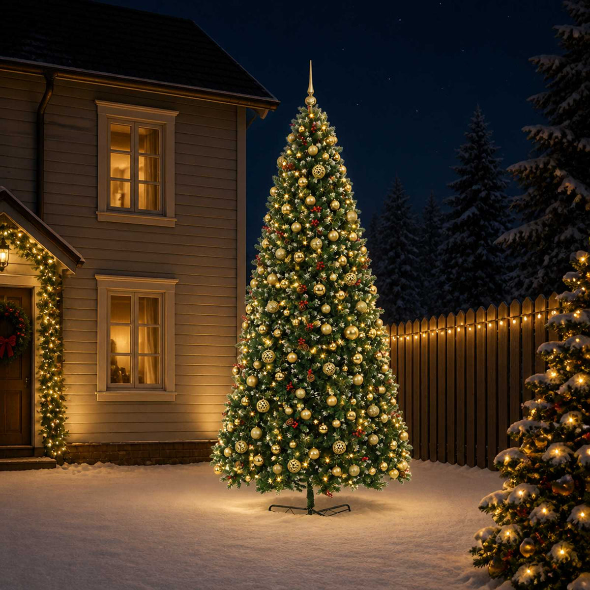 vidaXL Artificial Hinged Christmas Tree with Bauble 400 cm 600 LEDs 3