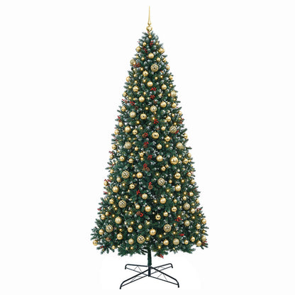 vidaXL Artificial Hinged Christmas Tree with Bauble 400 cm 600 LEDs 4