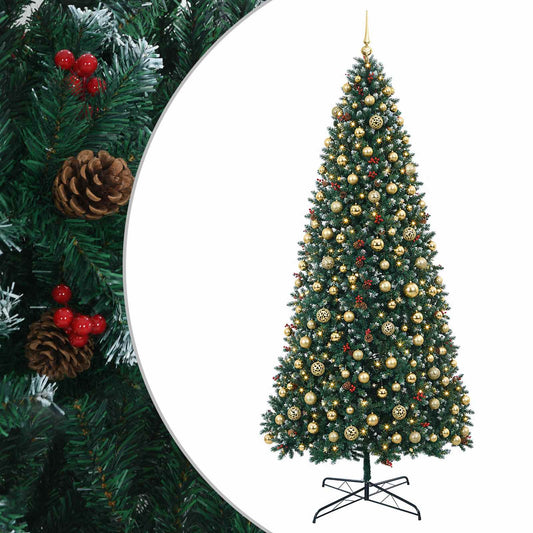 vidaXL Artificial Hinged Christmas Tree with Bauble 500 cm 900 LEDs 2