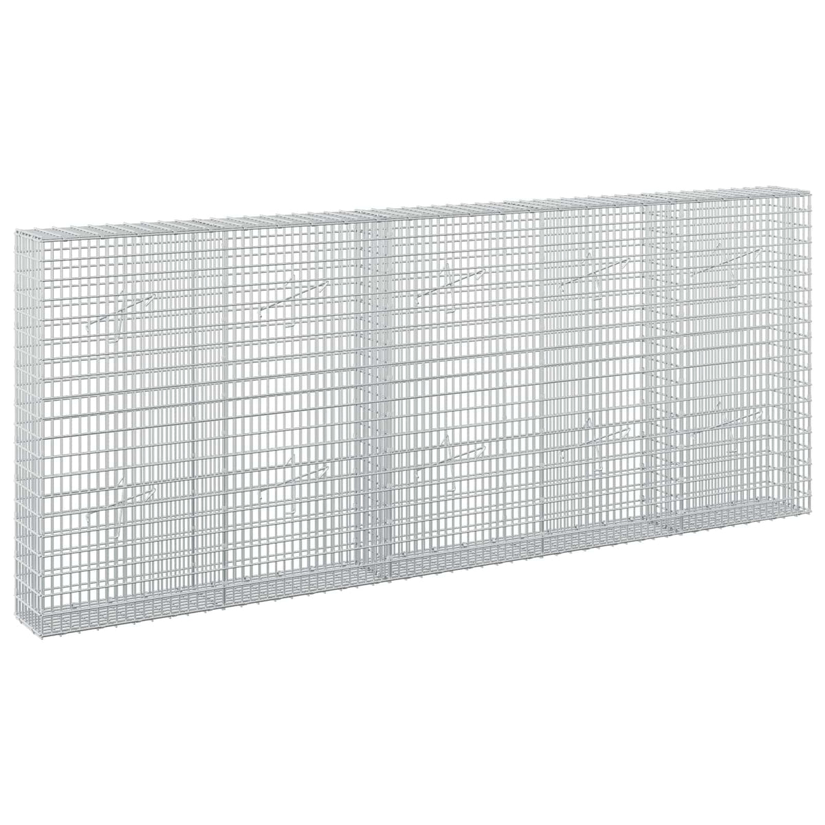 vidaXL Gabion with 3.5 mm Wire and 5x2.5 cm Mesh 250x20x100 cm 2