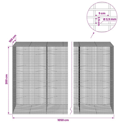 Gabion with 3.5 mm Wire and 5x2.5 cm Mesh 1050x100x200 cm 1050 cm