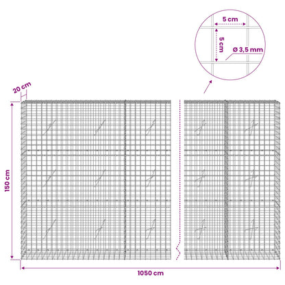 Gabion with 3.5 mm Wire and 5x5 cm Mesh 1050x20x150 cm 1050 cm