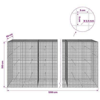 Gabion with 3.5 mm Wire and 5x5 cm Mesh 1050x50x150 cm 1200 cm