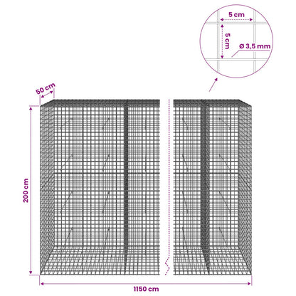Gabion with 3.5 mm Wire and 5x5 cm Mesh 1050x50x200 cm 1150 cm
