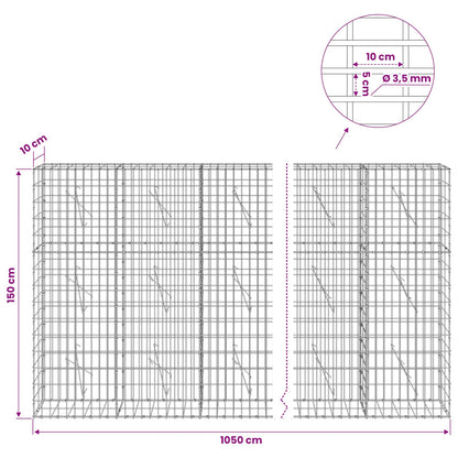Gabion with 3.5 mm Wire and 5x10 cm Mesh 1050x10x150 cm 1050 cm