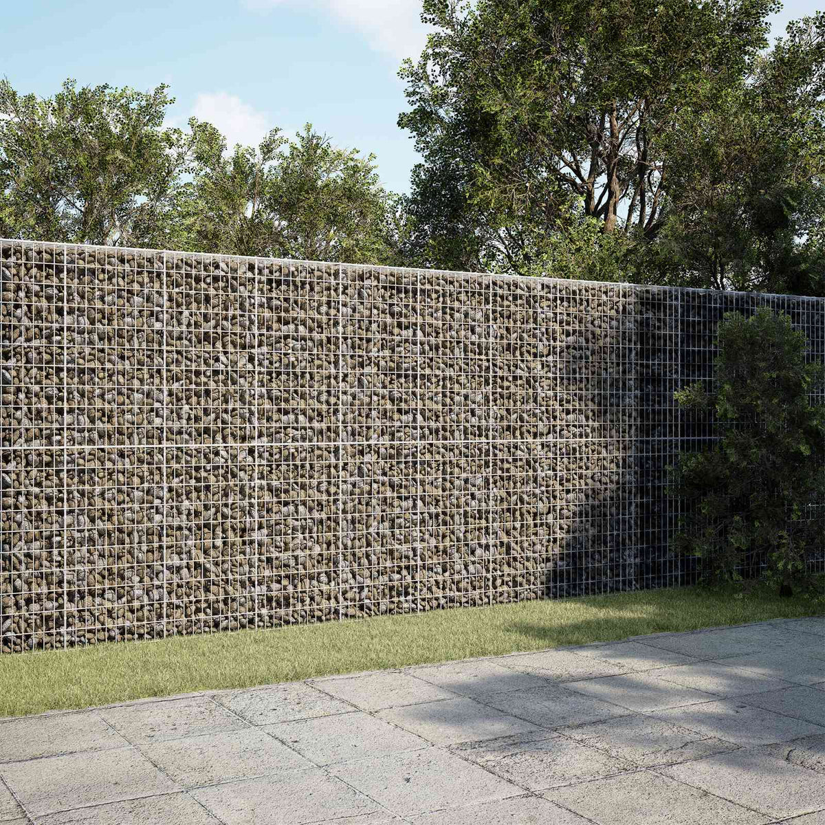 vidaXL Gabion with 3.5 mm Wire and 5x10 cm Mesh 350x10x200 cm 1