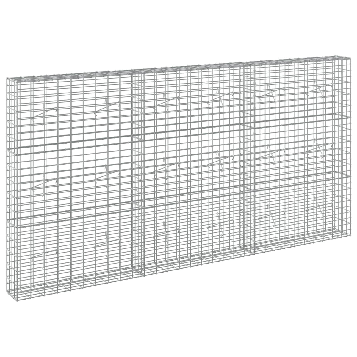 vidaXL Gabion with 3.5 mm Wire and 5x10 cm Mesh 300x20x150 cm 2