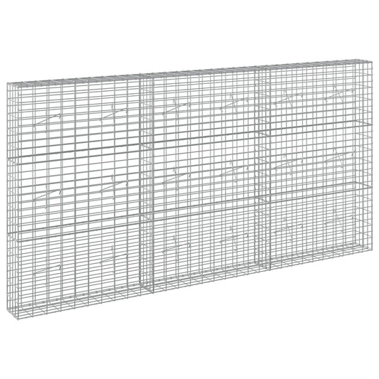 vidaXL Gabion with 3.5 mm Wire and 5x10 cm Mesh 300x20x150 cm 2