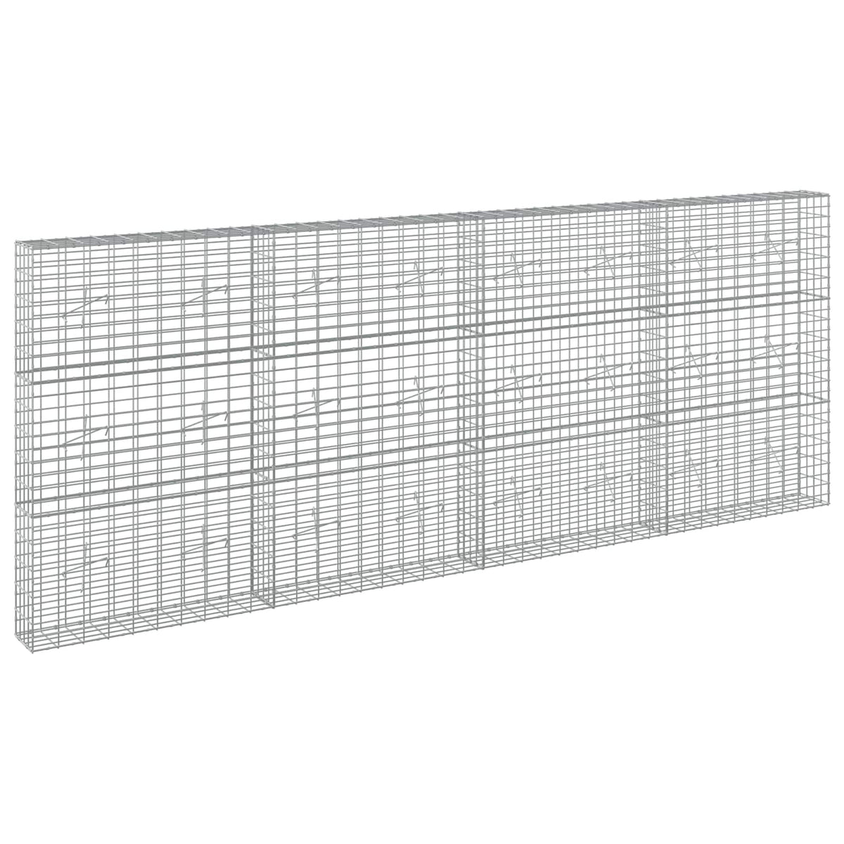 vidaXL Gabion with 3.5 mm Wire and 5x10 cm Mesh 400x20x150 cm 2
