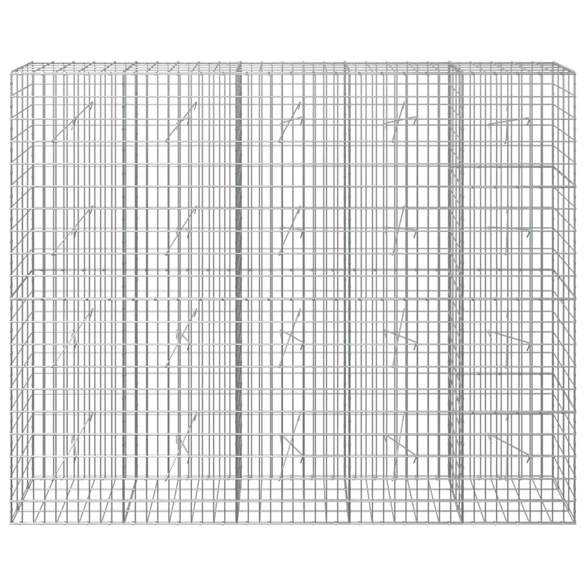 vidaXL Gabion with 3.5 mm Wire and 5x10 cm Mesh 250x20x200 cm 3