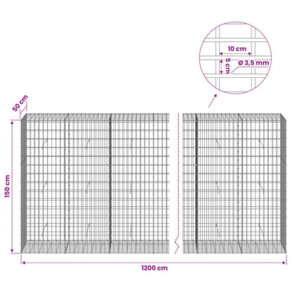 Gabion with 3.5 mm Wire and 5x10 cm Mesh 1050x50x150 cm 1200 cm