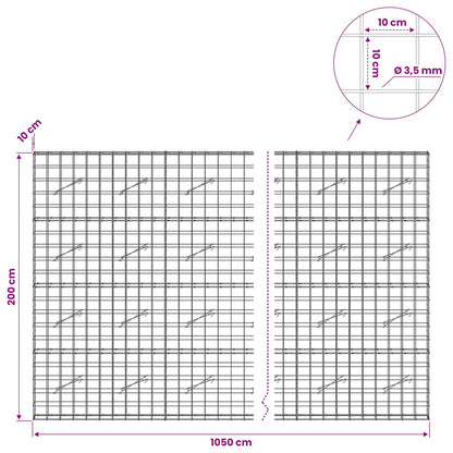 Gabion with 3.5 mm Wire and 10x10 cm Mesh 1050x10x200 cm 1050 cm